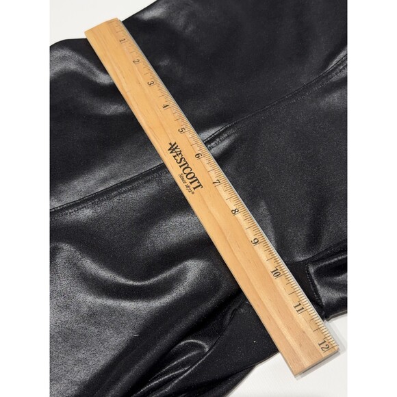 Spanx Women’s Black Leather Look Shiny Leggings Slimming Shaping Size XL Petite - Picture 7 of 8